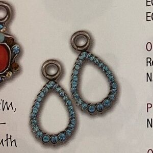 F.A.I.T.H. Jewelry Teardrop Earring Charms Blue Zircon NEW! 🐝